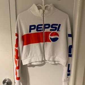 Cropped mock neck sweatshirt